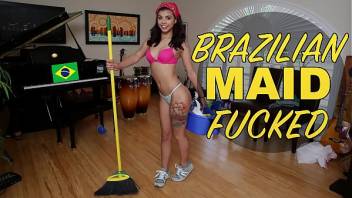 BANGBROS - Young, Skinny Brazillian Maid Gina Valentina Sucks and Fucks